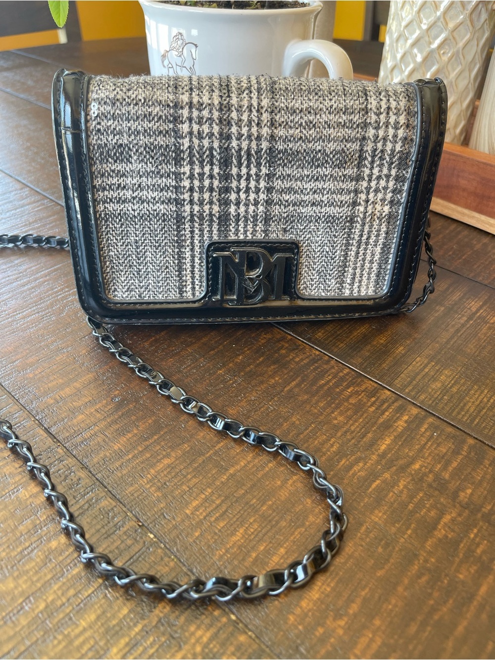 Women’s Sequin Crossbody Bag - Black and Gray